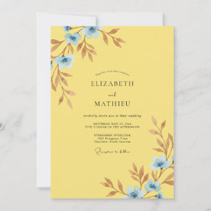 Convite Pétala de Casamento Céu Amarelo