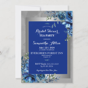 Convite Pétalas Azuis de Amor Chá de Noiva