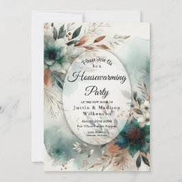 Convite Pétalas Azul-verde em Festa de Acolhimento Casa Br