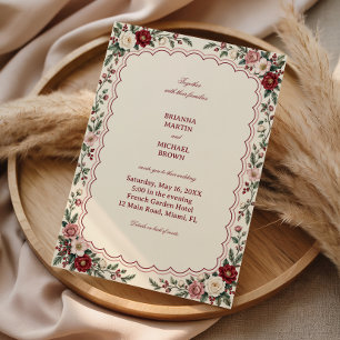 Convite Pétalas Burgundy Traçam Elegância com Recorte