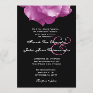 Convite Pétalas cor-de-rosa COR-DE-ROSA que Wedding o