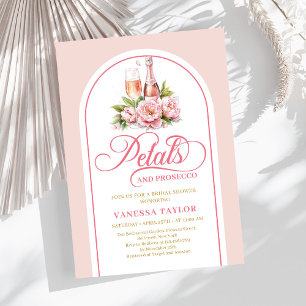 Convite Pétalas da moda e celebração em dourado rosado pro