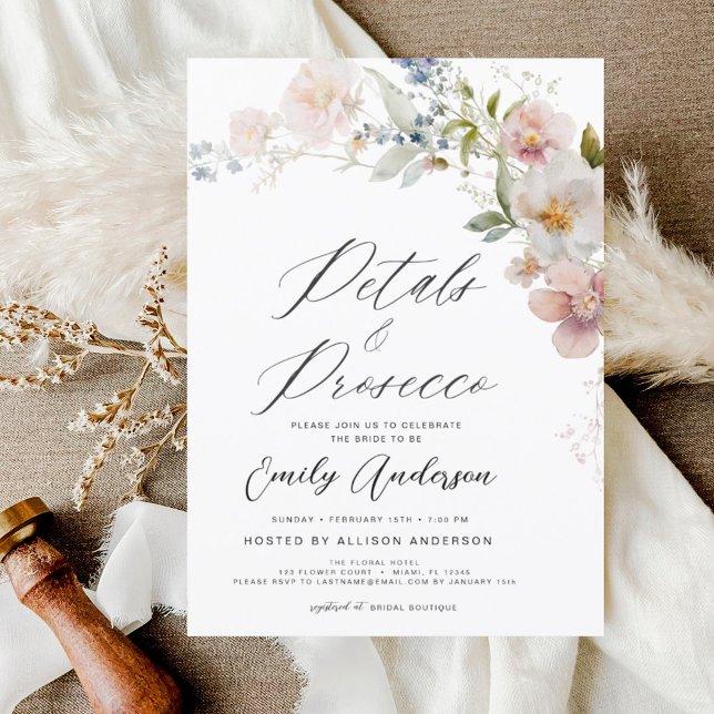 Convite Pétalas de Flores Selvagens e Chá de panela Prosec (Criador carregado)