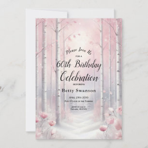 Convite Pétalas de Fosco de Ano Personalizado no Aniversár