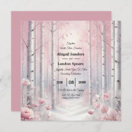 Convite Pétalas de fosco num Casamento de Woodland de inve