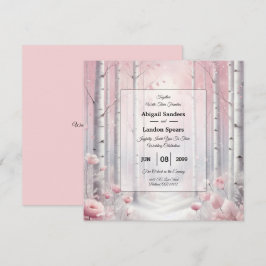 Convite Pétalas de fosco num Casamento de Woodland de inve