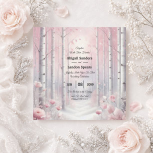 Convite Pétalas de fosco num Casamento de Woodland de inve