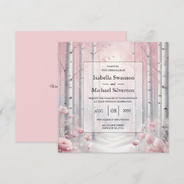 Convite Pétalas de fosco num Casamento de Woodland de inve