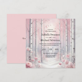 Convite Pétalas de fosco num Casamento de Woodland de inve