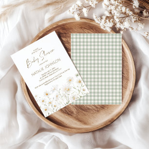 Convite Pétalas de Margarida Suave Chuvada Floral Menina B
