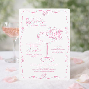Convite Pétalas de Prosecco Jardim Minimal Festa de Noivad