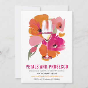 Convite Pétalas e Chá de panela Prosecco Preto