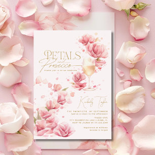 Convite Pétalas e Prosecco Floral Champanhe Brunch de Noiv