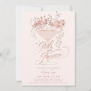 Convite Pétalas E Prosecco Flores Silvestres Rosa Festa de