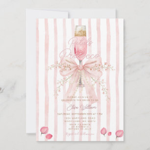 Convite Pétalas e Prosecco Rosa Floral Champanhe bridal