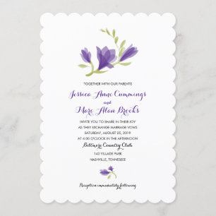Convite Pétalas Fragrantes de Freesia  Casamento
