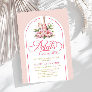 Convite Pétalas macias e prosecco convidam design editável