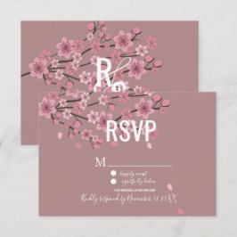 Convite Pétalas Ombre 3D Cerejeira Botânica RSVP