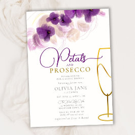 Convite Pétalas Orquídeas Roxas Prosecco Boho Bridal Elega