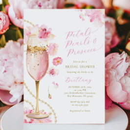 Convite Pétalas, Pérolas e Chá de panela Prosecco
