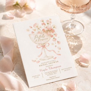Convite Pétalas & Prosecco Chuveiro de Noiva Floral