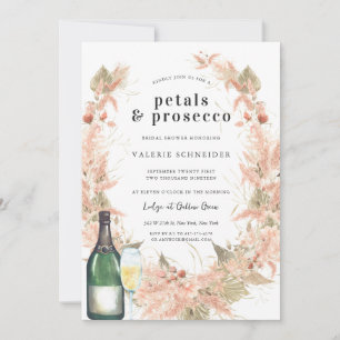 Convite Pétalas & Prosecco Chuveiro Nupcial de Champanhe