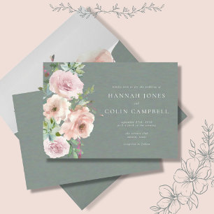 Convite Pétalas Rosadas & Suculentas Salvia Minimal Botâni