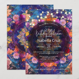 Convite Pétalas Vivas Design de Mandala Floral