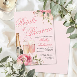 Convite Petals And Prosecco Bridal Shower