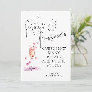 Convite Petals Prosecco adivinha quantos jogos de Chá de p
