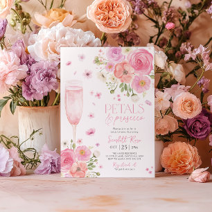 Convite Petals Prosecco Chá de panela Amor Com Roxo De San