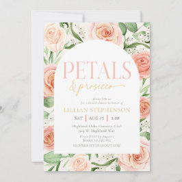 Convite Petals & Prosecco Pink Floral Arch Bridal Shower