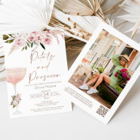Petals Prosecco QR Code Boho Floral Chá de panela