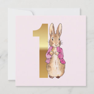 Convite Peter, a Jaqueta Rosa do Coelho Primeiro Aniversár