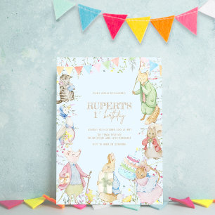 Convite Peter o Rabbit Primeiro Aniversário Azul