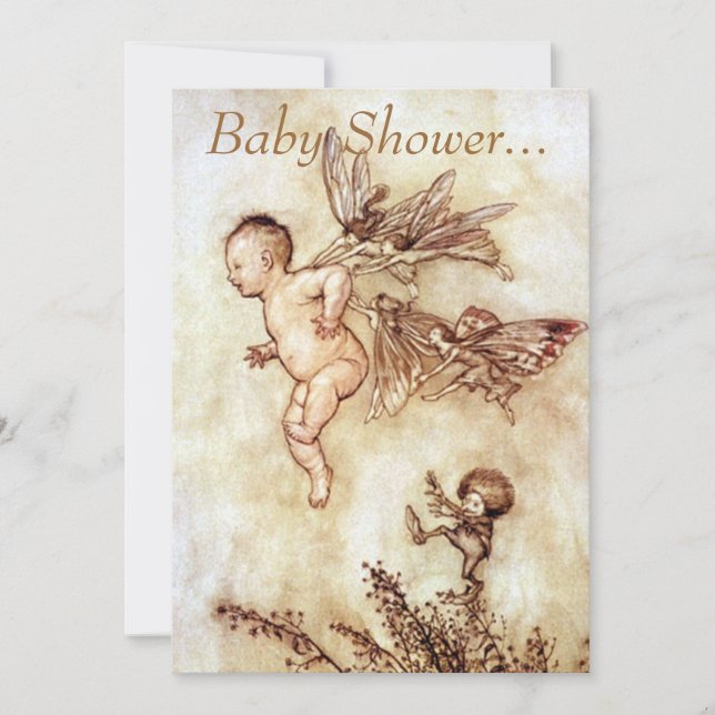 Convite Peter Pan Como Bebê Voador - Chá de fraldas Convid (Frente)