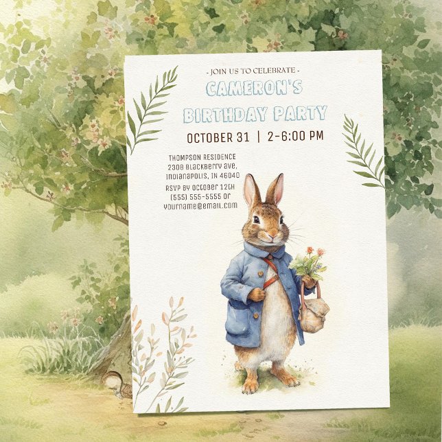 Convite Peter Rabbit Birthday (Criador carregado)