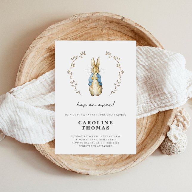 Convite Peter Rabbit Cute Chá de fraldas (Criador carregado)