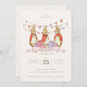 Convite Peter Rabbit   Flopsy Mopsy & Cottontail Aniversár