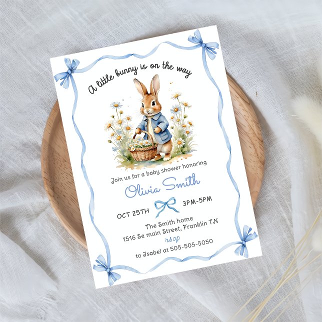 Convite Peter Rabbit Wildflower Baby Shower Invitation (Criador carregado)