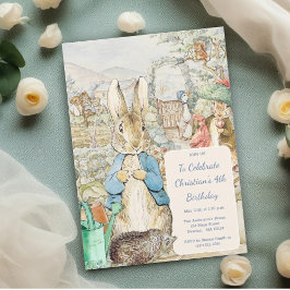 Convite Peter the Rabbit Garden Storybook Birthday