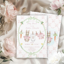 Convite Peter the Rabbit Girl Clothesline Baby Shower