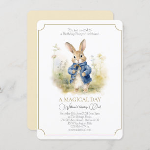 Convite Peter The Rabbit Watercolor Birthday