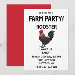 Convite Petoquinha de Galo Eu acordo cedo Galo engraçado