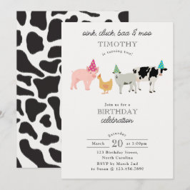 Convite Petting Zoo Party Animals Barnyard Birthday Kids