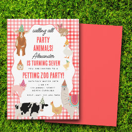 Convite Petting Zoo Party Animals Barnyard Birthday Theme