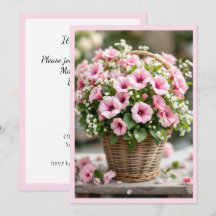 Petúnias de Primavera em Rosa Festa Personalizada