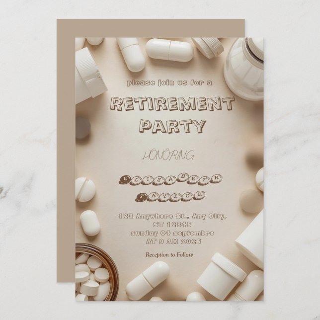 Convite  Pharmacist retirement party  invitation (Frente/Verso)