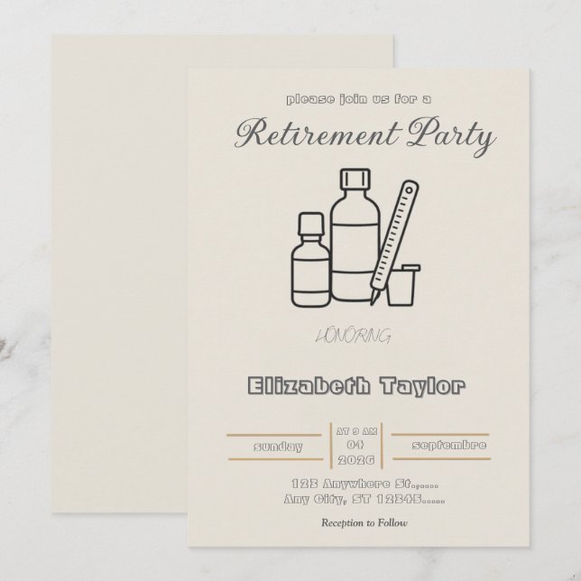Convite Pharmacist Retirement Party Invitation (Frente/Verso)