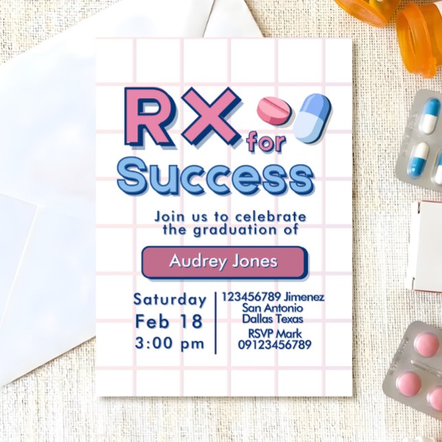 Convite Pharmacy Graduation Party Invitation (Criador carregado)